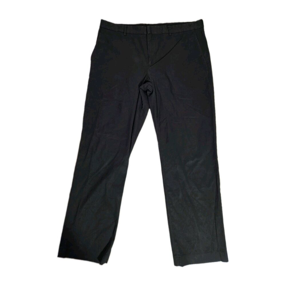 Express Producer Mens Black Dress Pants Stretch Flat Front 36x32 GUC
